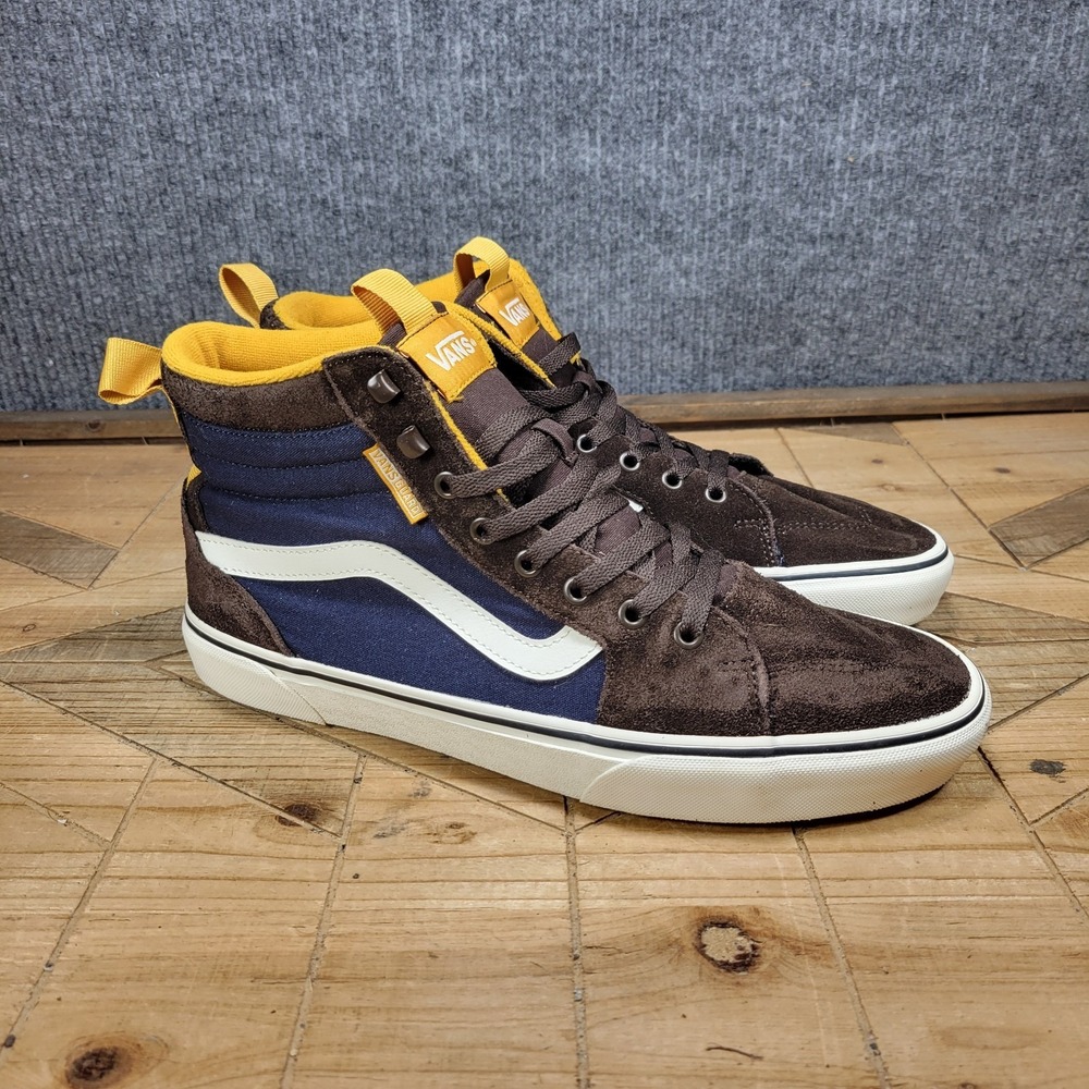 Vans Filmore Hi Sk8 Vansguard Men's Size 11.5 Brown Navy Suede Skating Shoes